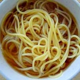 スパゲティで作る醤油ラーメン